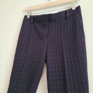 Tory Burch Womens's Elegant Dark Navy Textured Dress Pants Size XS